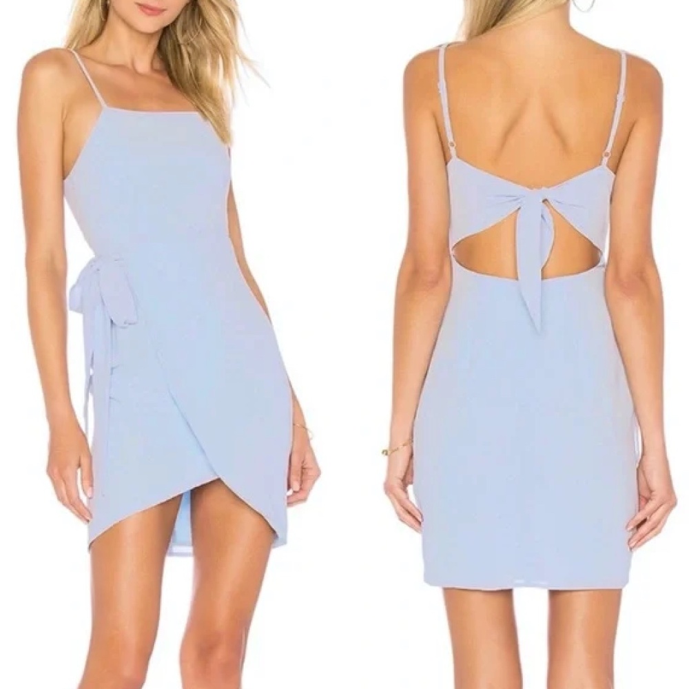 Light blue wrap dress